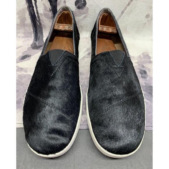 Toms Faux Fur Uppers Comfort Shoes Women's Size US 10 Black Slip On Rubber Sole - Picture 14 of 15